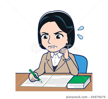 studying, woman, female 69970679