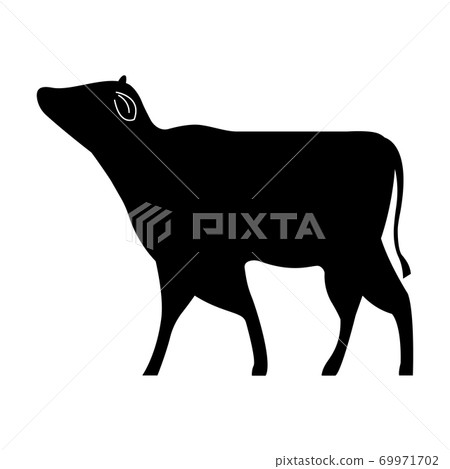 牛剪影圖 69971702
