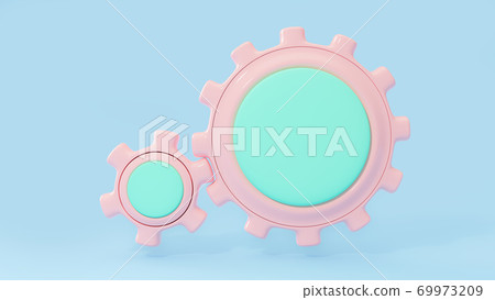 Gear Pink and Green pastel color. 69973209