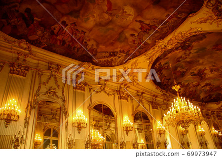 Interior of the Great Gallery of the World Heritage Schoenbrunn Palace 69973947