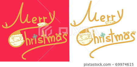 Cute illustrated characters that can be used as they are for Mary Christmas 69974615