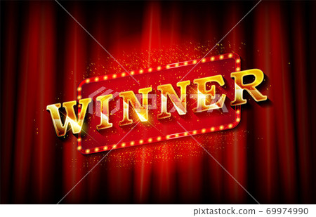 Vector realistic sign Winner and Congrats Vector realistic sign Winner and Congrats 69974990