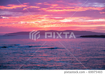 Sunset above Aran Island - Arranmore - County Donegal, Ireland. 69975483