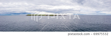 Aerial view of Rathlin O'Birne island in County Donegal, Irleand. Aerial view of Rathlin O'Birne island in County Donegal, Irleand. 69975532