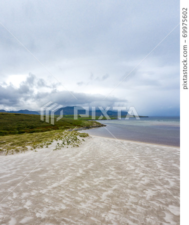 Beautiful beach in Sheskinmore bay between Ardara and Portnoo in Donegal - Ireland 69975602