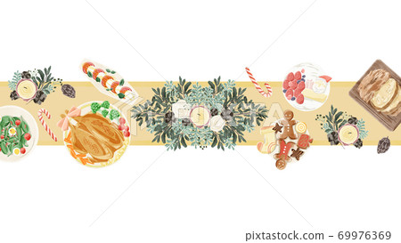 Christmas meal illustration 69976369