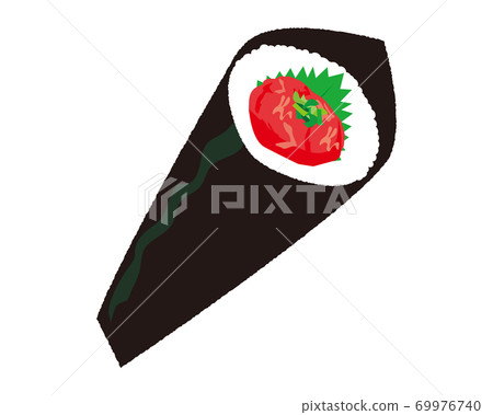 Vector illustration of hand-rolled sushi Vector illustration of hand-rolled sushi 69976740