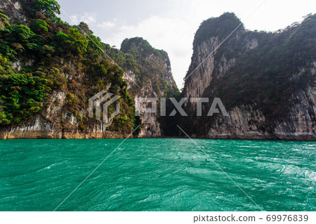 Blue lake in Chiewlarn Surat Thani Thailand. Beautiful of nature and calm Blue lake in Chiewlarn Surat Thani Thailand. Beautiful of nature and calm 69976839
