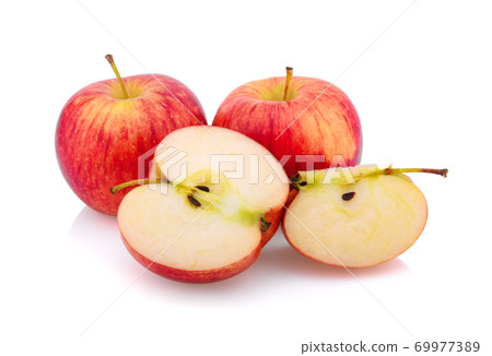 Gala apples over white background 69977389