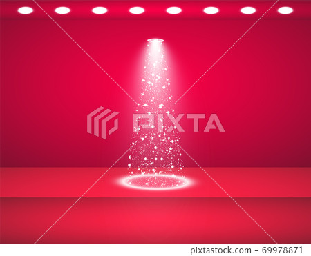 Vector red studio and Lights Shiny Christmas tree Isolated on Transparent Background for your design. White tree as symbol of Happy New Year, Merry Christmas holiday celebration. Bright light Vector red studio and Lights Shiny Christmas tree Isolated on Transparent Background for your design. White tree as symbol of Happy New Year, Merry Christmas holiday celebration. Bright light 69978871
