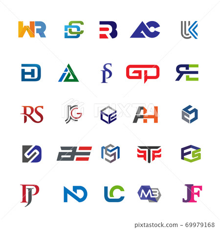 creative variation style of initial two letters combination logo set concept illustration creative variation style of initial two letters combination logo set concept illustration 69979168