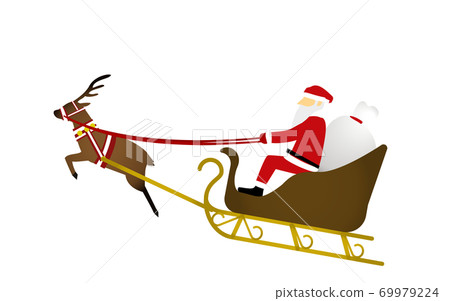 Illustration of Santa Claus and reindeer 69979224