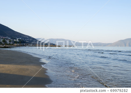 Exciting morning cityscape. Colorful summer seascape of Adriatic sea. Beautiful world of Mediterranean countries. 69979282