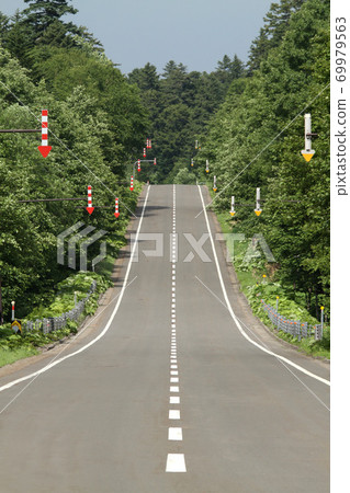 Hokkaido straight road Hokkaido drive 69979563