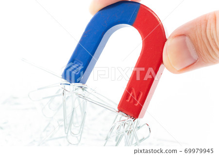 Magnet and clip white background Magnet and clip white background 69979945