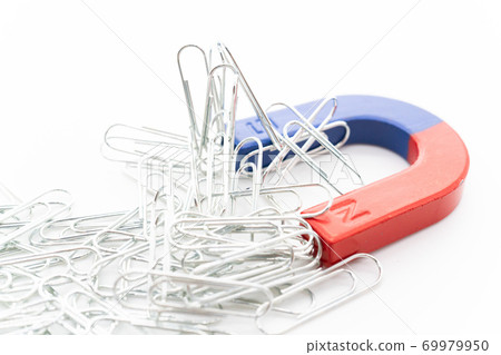 Magnet and clip white background Magnet and clip white background 69979950