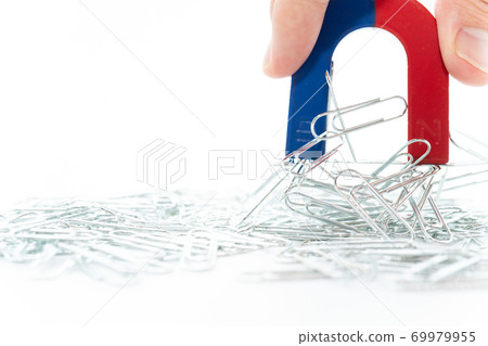 Magnet and clip white background Magnet and clip white background 69979955