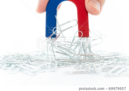 Magnet and clip white background Magnet and clip white background 69979957