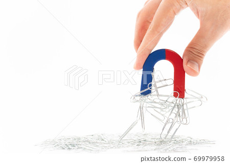 Magnet and clip white background Magnet and clip white background 69979958