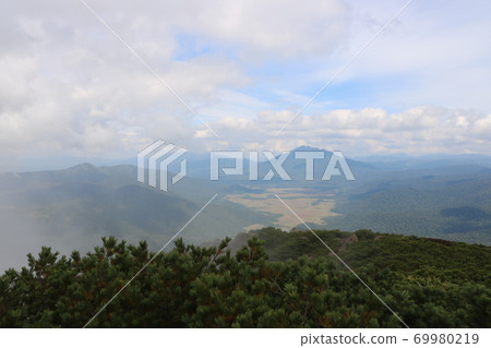 View of Ozegahara from the summit of Mt. Shibutsu in Gunma Prefecture 69980219