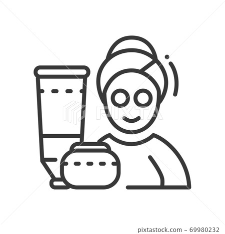 Cosmetician - vector line design single isolated icon Cosmetician - vector line design single isolated icon 69980232