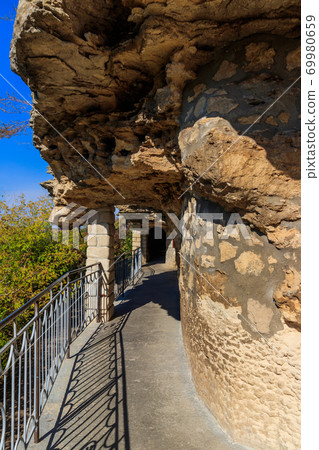 Galician Cave St. Nicholas Monastery located on a bank of the Dniester river in Halytsya village, Chernivtsi region, Ukraine Galician Cave St. Nicholas Monastery located on a bank of the Dniester river in Halytsya village, Chernivtsi region, Ukraine 69980659