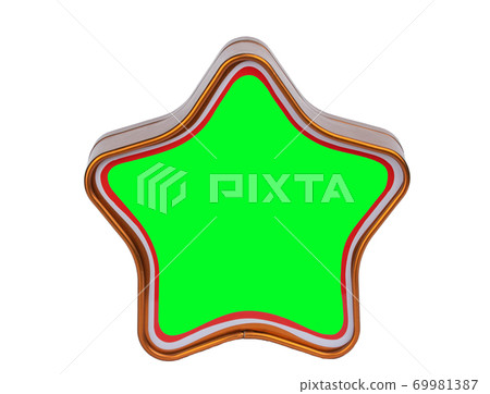 metal box in the shape of a star. holiday packaging for Christmas with free space for text.  69981387