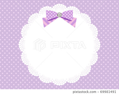 Purple ribbon lace frame 2 - Stock Illustration [69981491] - PIXTA