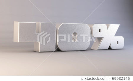 40 percent 3d metal text isolated on white, 3d render illustration 40 percent 3d metal text isolated on white, 3d render illustration 69982146