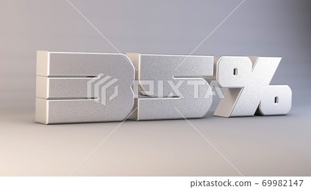 35 percent 3d metal text isolated on white, 3d render illustration 35 percent 3d metal text isolated on white, 3d render illustration 69982147