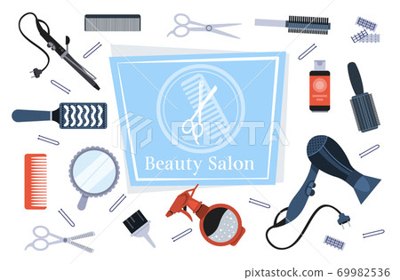 set hairdresser tools and accessories collection beauty salon concept 69982536