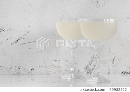 Two glasses of White Lady Cocktail Two glasses of White Lady Cocktail 69982832