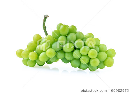 Green grape isolated on white. With clipping path. Full depth of field... 69982973