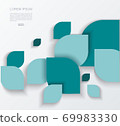 Abstract vector background from  blue petals with white frame. 69983330
