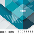 Abstract geometric background from transparent blue  layers 69983333