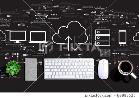 Cloud computing with a computer keyboard 69983523