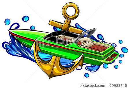 Boat Graphics, Stripe Vinyl Ready vector illustration Boat Graphics, Stripe Vinyl Ready vector illustration 69983746