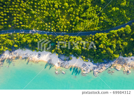 High angle view of coastline roadin Thailand 69984312