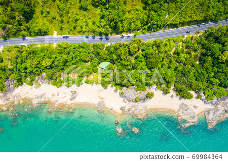 High angle view of coastline roadin Thailand 69984364