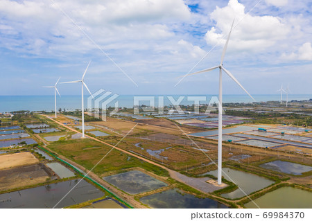 wind turbine farm near coastline in south of Thailand wind turbine farm near coastline in south of Thailand 69984370