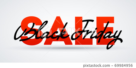 Black Friday sale banner. Sale and discounts. Vector poster illustration. 69984956