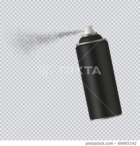 Black spray cans spray paint on transparent background. Vector illustration 69985142