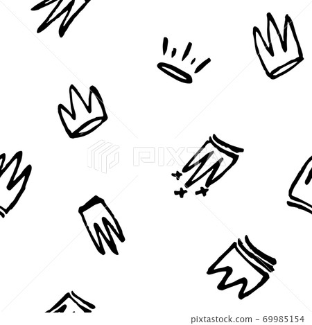 Seamless pattern of doodles hand drawn crowns. Vector illustration Seamless pattern of doodles hand drawn crowns. Vector illustration 69985154