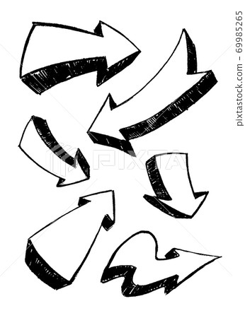 Set of hand-drawn doodle vector black arrows - Stock Illustration ...