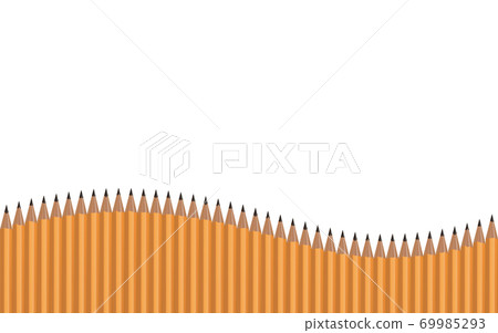 Many pencils arranged in waves on a white background. Vector illustration Many pencils arranged in waves on a white background. Vector illustration 69985293