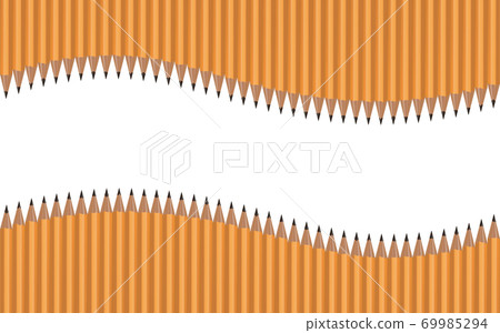 Many pencils arranged in waves on a white background. Vector illustration Many pencils arranged in waves on a white background. Vector illustration 69985294