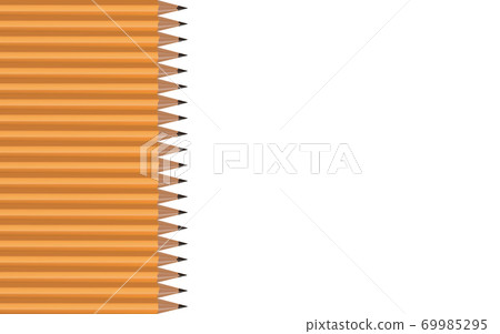 Pencils lying in a vertical row on a white background. Vector illustration 69985295