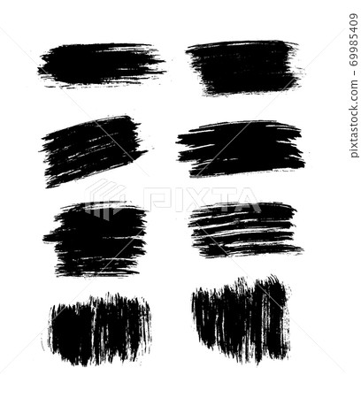 Brush strokes set hand drawn scribble abstract vector illustration. Border design template. Brush strokes set hand drawn scribble abstract vector illustration. Border design template. 69985409