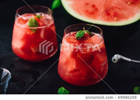 Fresh cocktail with watermelon and strawberry 69986208