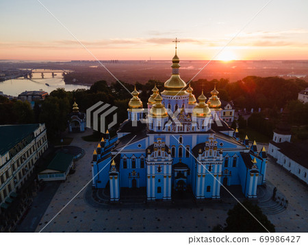 Kyiv, Ukraine aerial view : St. Michael's Golden-Domed Monastery Kyiv, Ukraine aerial view : St. Michael's Golden-Domed Monastery 69986427